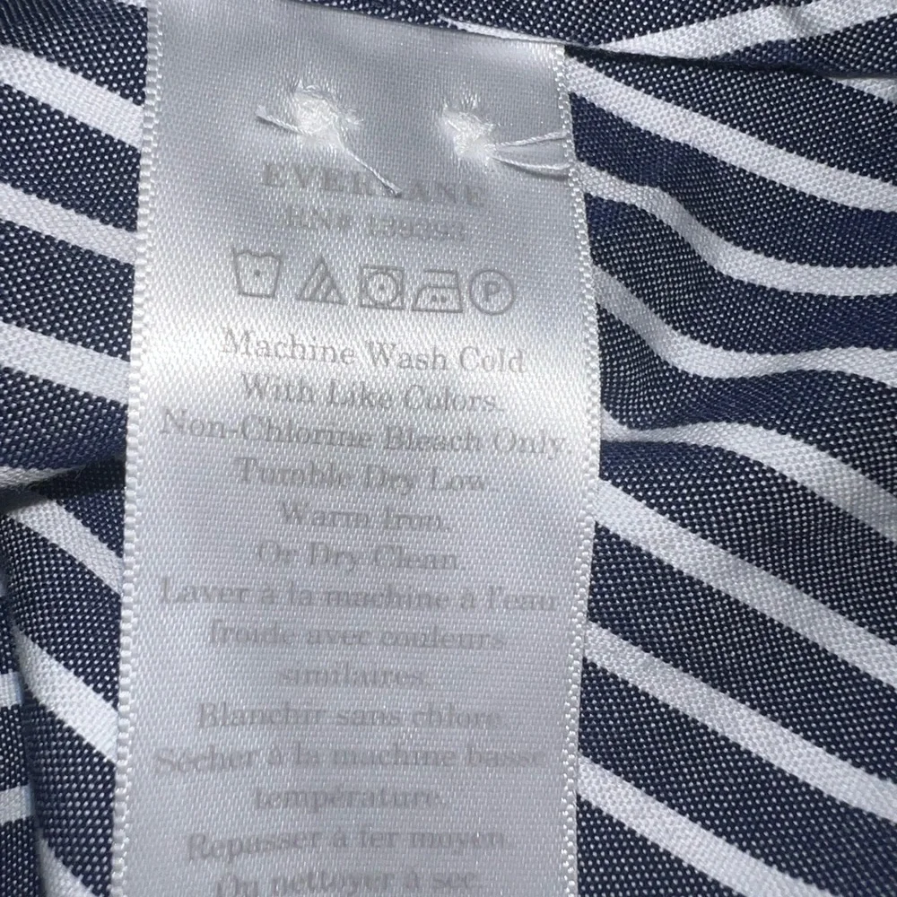 EVERLANE daytripper short sleeve blue & white stripe shirt dress oversized small - Picture 9 of 9